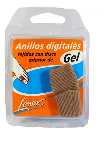 [DF.LE 8000] ANILLOS DIGITALES TEJIDOS CON DISCO INTERIOR DE GEL. Blister x 2 unidades, tamaño chico