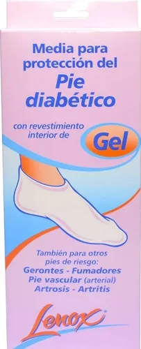 [DF.LE 8651/54] MEDIA PARA PROTECCION DEL PIE DIABETICO CAJA x 2 Unid. ZOQUETE/ MEDIA CORTA. Mediano